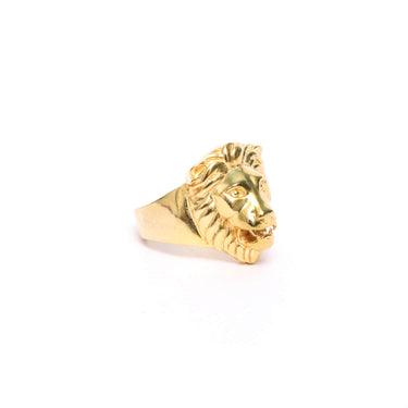 Poised Royal Lion Ring In Gold finish