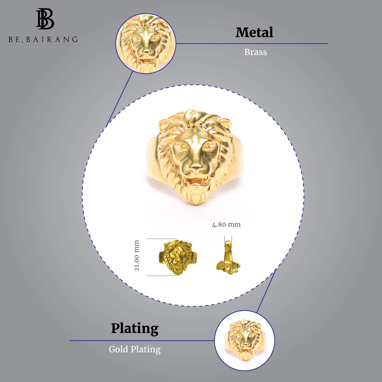 Men's Diamond & Lab-Created Ruby Lion Ring 1/2 ct tw Round-cut 10K Yellow  Gold | Kay