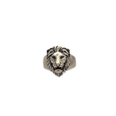 Poised Royal Lion Ring in 925 Sterling Silver with Oxidized matte finish