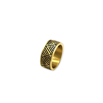 Aztec Tribe Ring, Gold