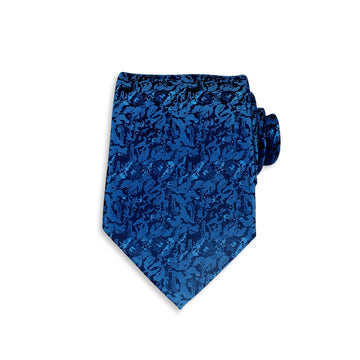 Floral Buzz Silk Tie, Royal Blue