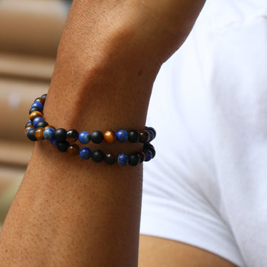 Two Layer Wrap Bracelet in Multiple Gemstone Beads