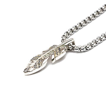 CZ studded Feather chain Pendant