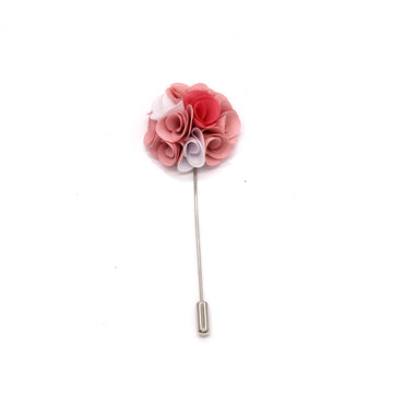 Two Tone Flower Bunch Lapel Pin, Pink