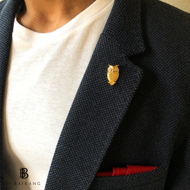 Owl Lapel Pin in Gold