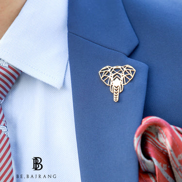 Geo Facet Elephant Head Lapel Pin