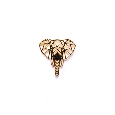 Geo Facet Elephant Head Lapel Pin