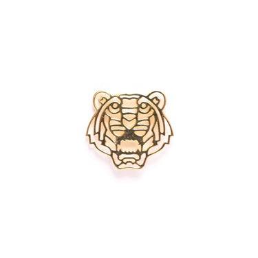 Geo Facet Tiger Head Lapel Pin